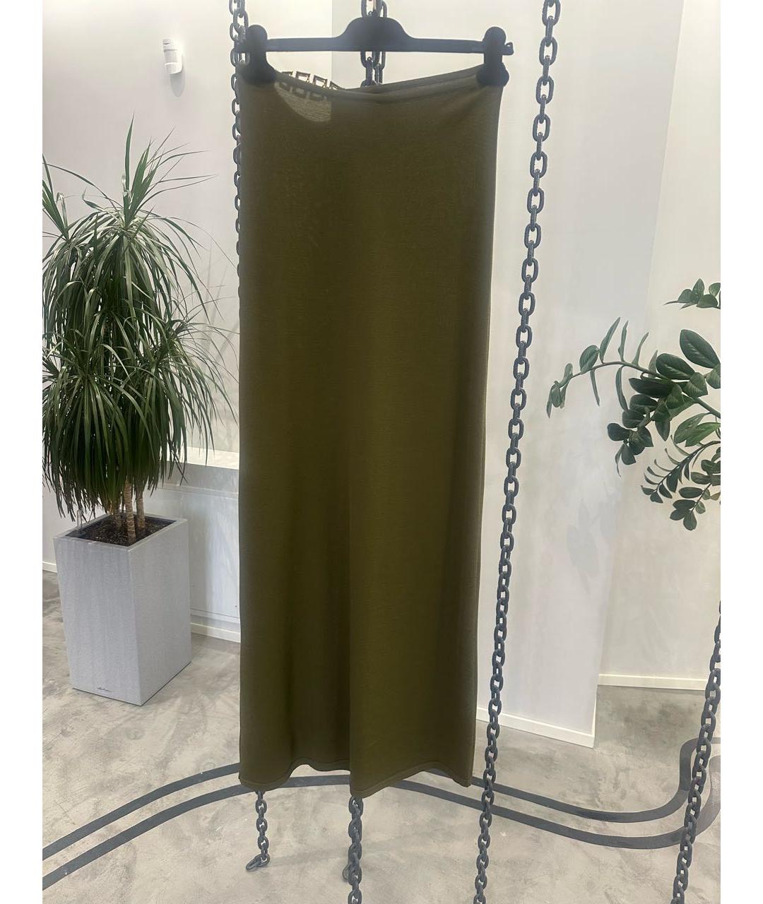 GIUSEPPE DI MORABITO Хаки вискозная юбка макси, фото 3