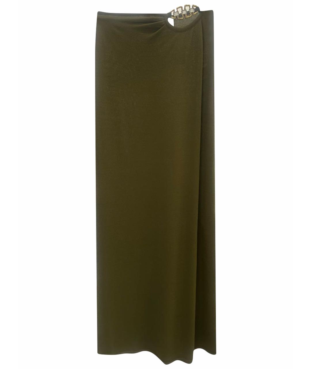 GIUSEPPE DI MORABITO Хаки вискозная юбка макси, фото 1