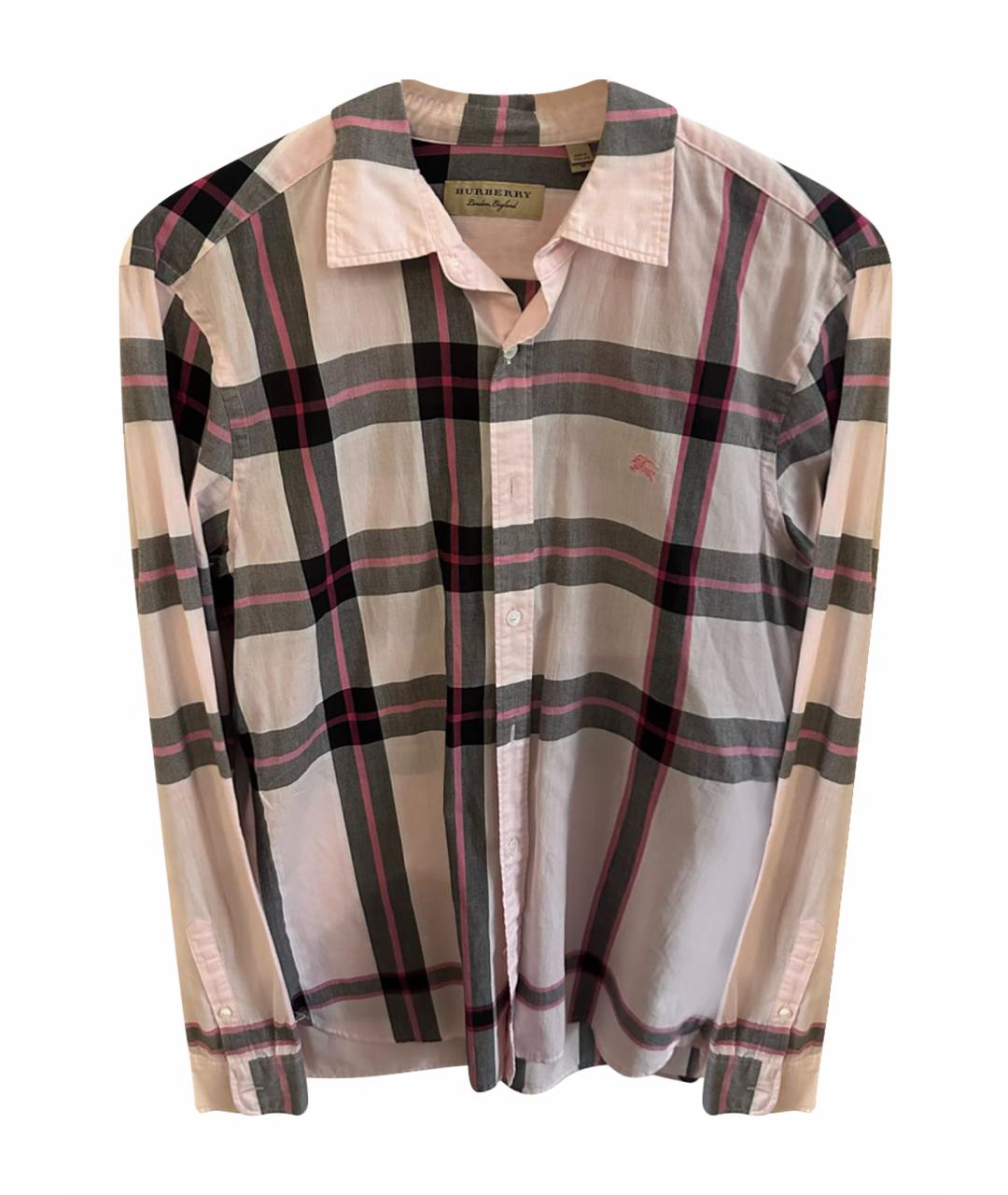 BURBERRY Розовая хлопковая кэжуал рубашка, фото 1