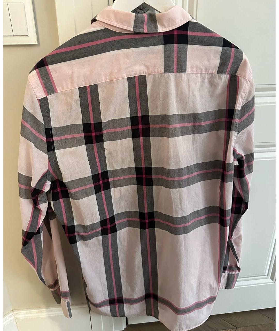 BURBERRY Розовая хлопковая кэжуал рубашка, фото 2