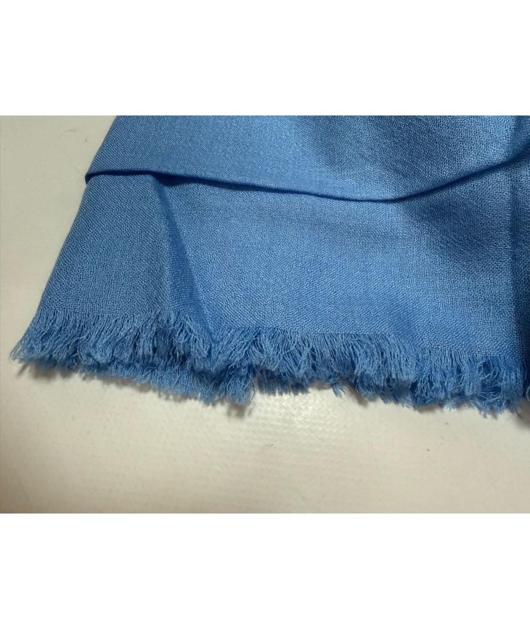 STEFANO RICCI Голубой кашемировый шарф, фото 4