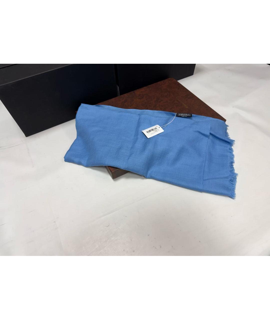 STEFANO RICCI Голубой кашемировый шарф, фото 2