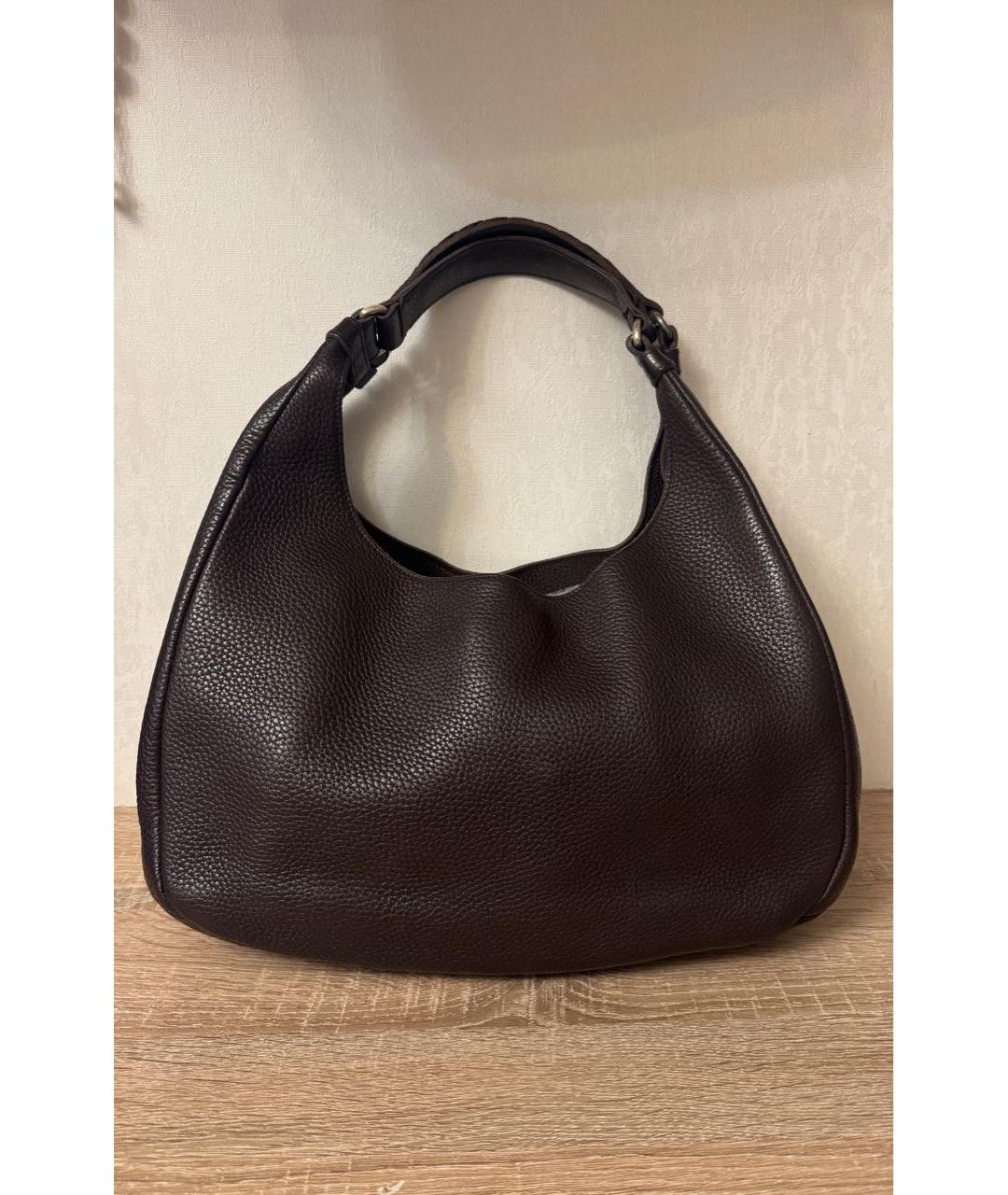 BOTTEGA VENETA Коричневая кожаная сумка через плечо, фото 9