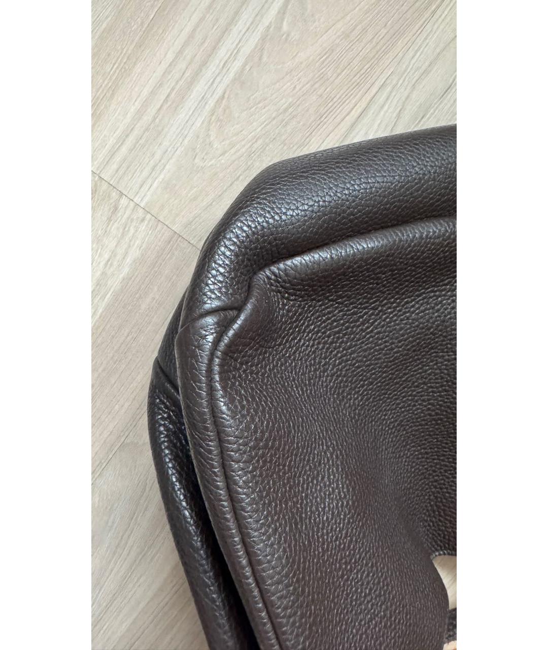 BOTTEGA VENETA Коричневая кожаная сумка через плечо, фото 7