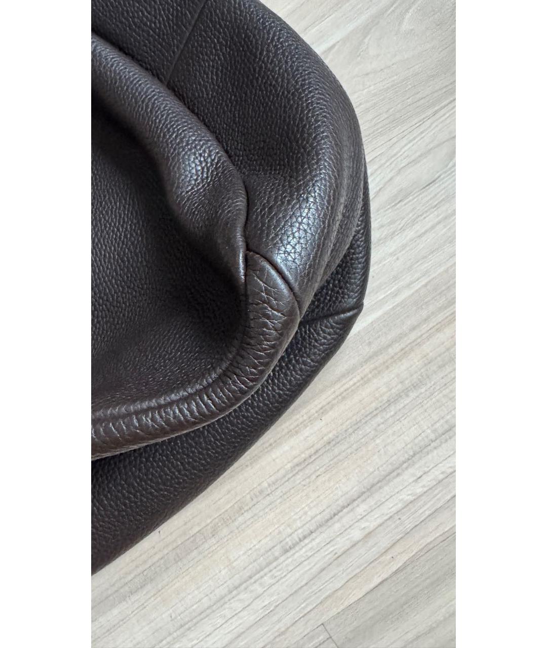 BOTTEGA VENETA Коричневая кожаная сумка через плечо, фото 6