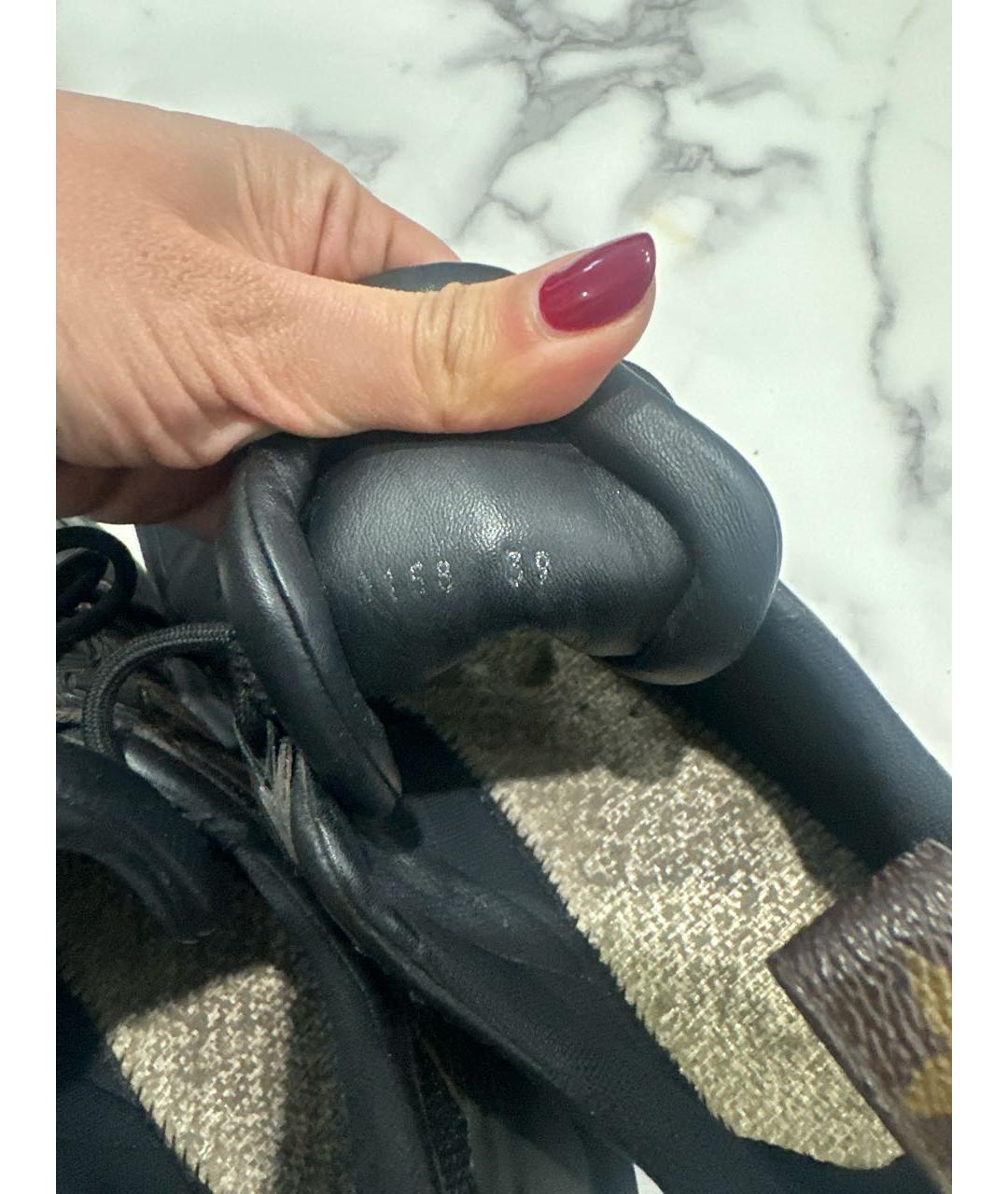 LOUIS VUITTON Черные текстильные кроссовки, фото 4