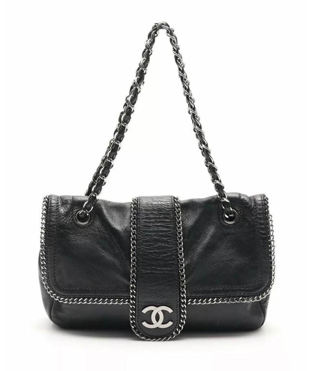 CHANEL Черная кожаная сумка через плечо, фото 9