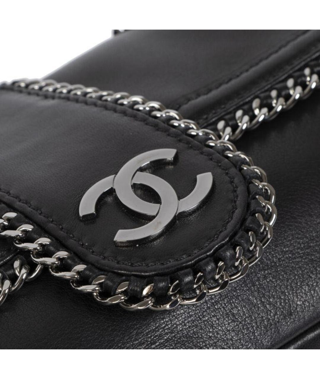CHANEL Черная кожаная сумка через плечо, фото 4