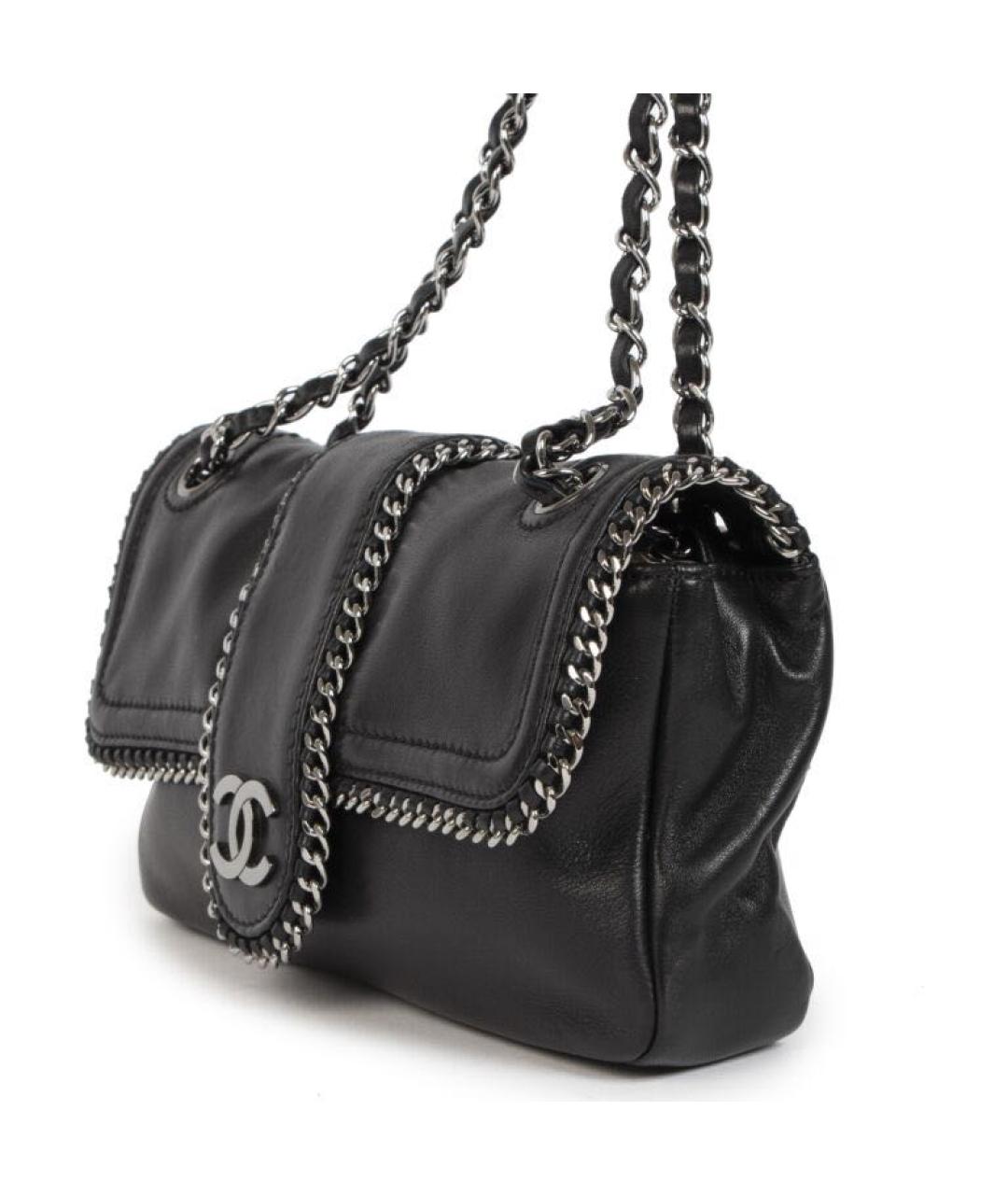 CHANEL Черная кожаная сумка через плечо, фото 2