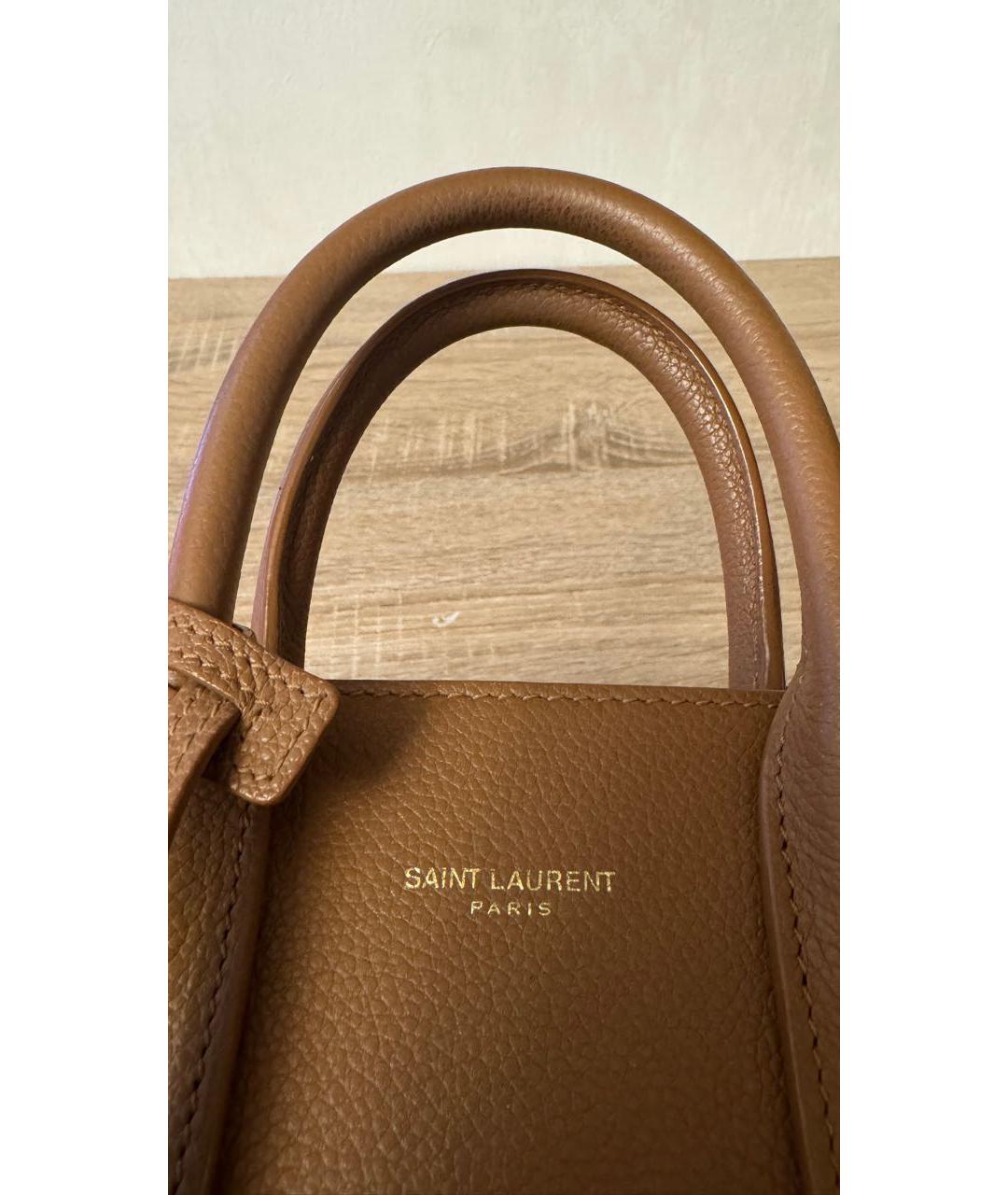 SAINT LAURENT Кожаная сумка с короткими ручками, фото 8