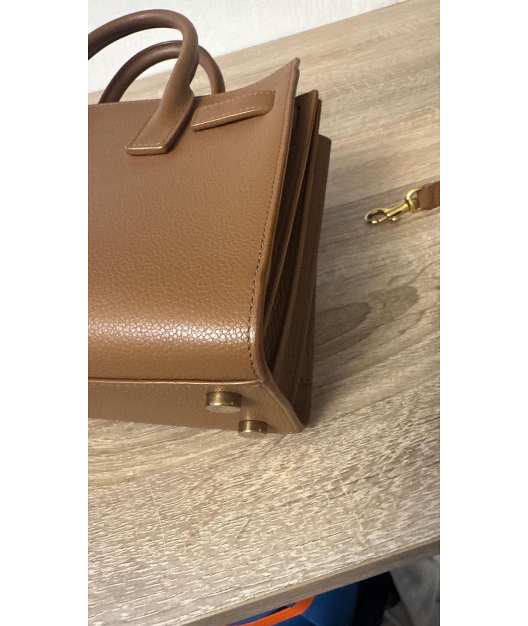 SAINT LAURENT Кожаная сумка с короткими ручками, фото 6