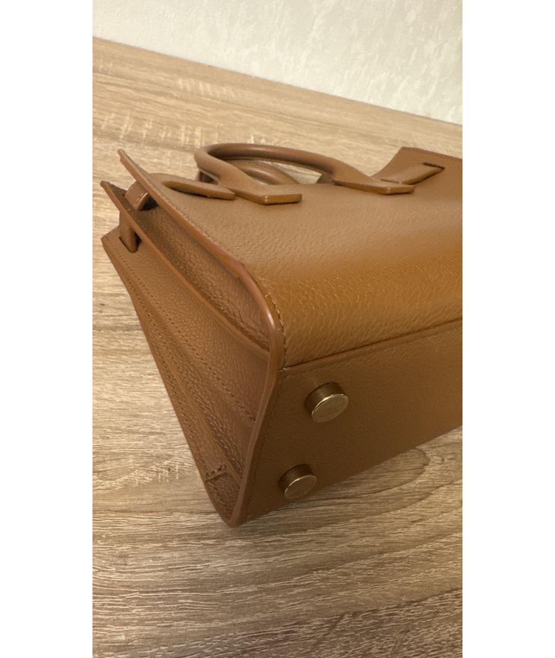 SAINT LAURENT Кожаная сумка с короткими ручками, фото 5