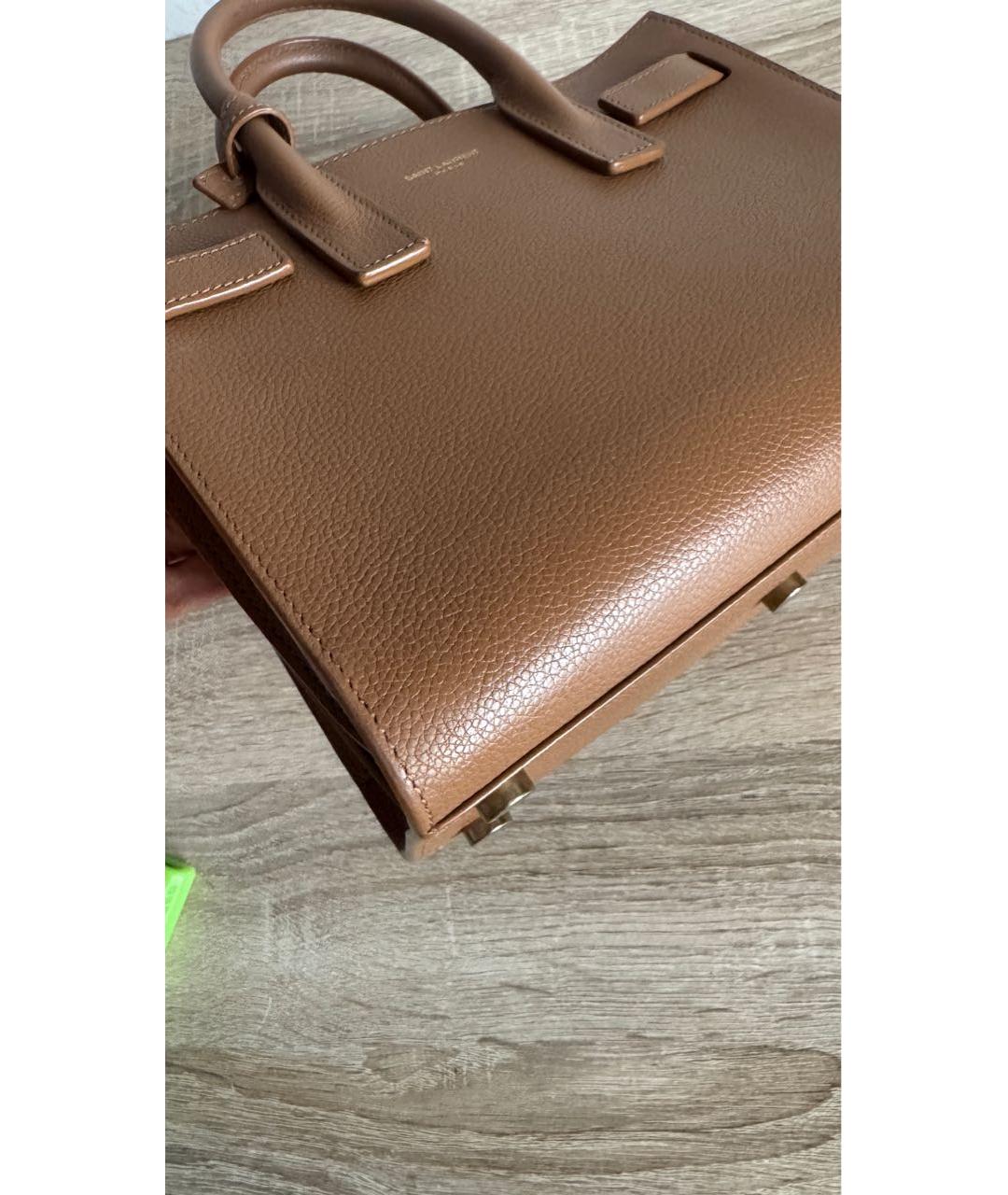 SAINT LAURENT Кожаная сумка с короткими ручками, фото 4