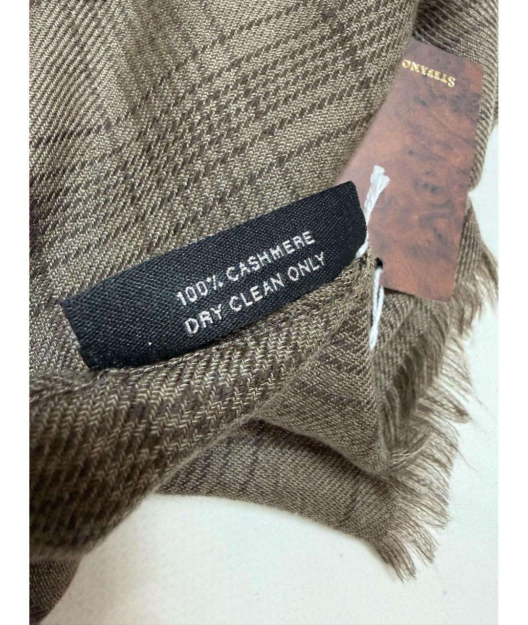 STEFANO RICCI Коричневый кашемировый шарф, фото 3