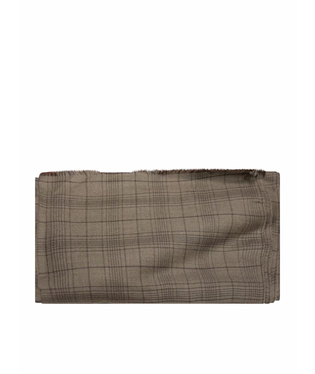 STEFANO RICCI Коричневый кашемировый шарф, фото 8