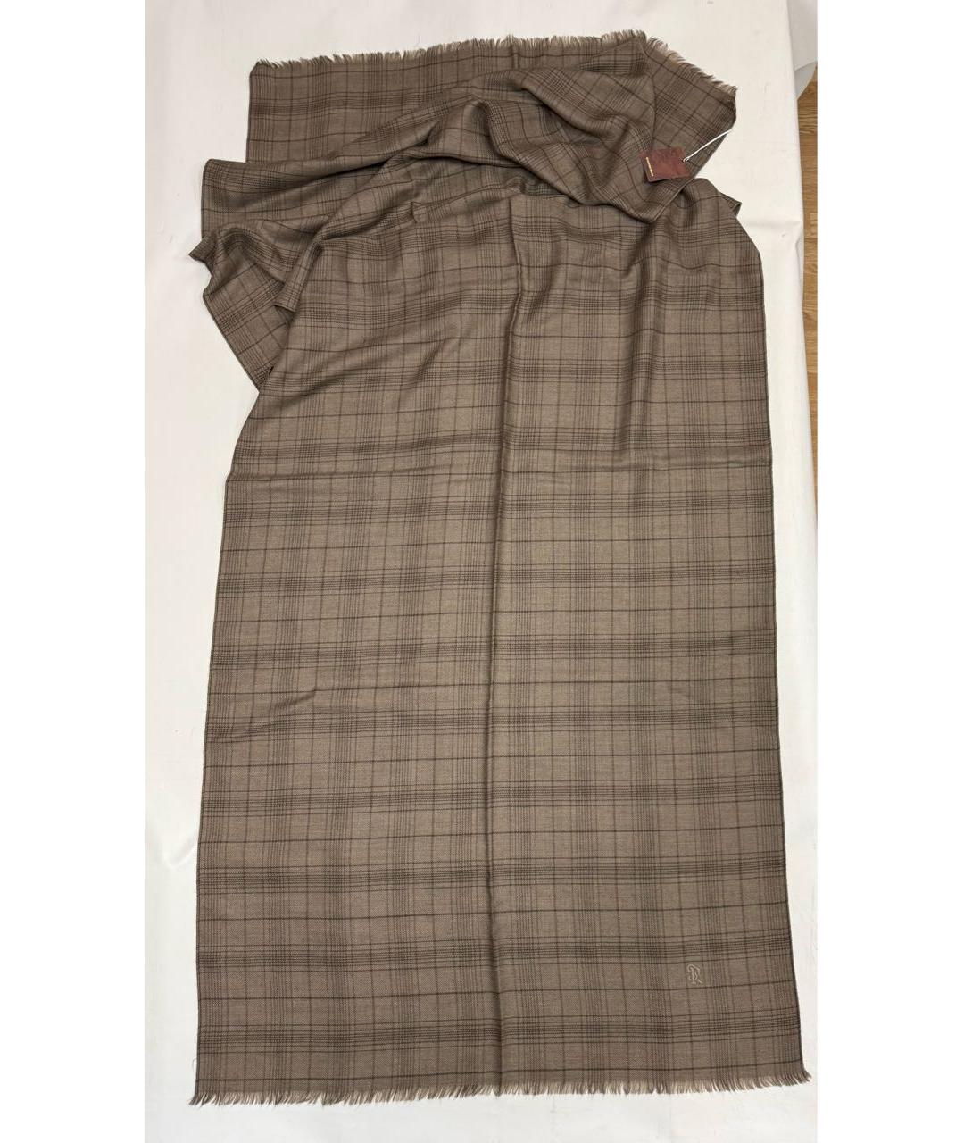 STEFANO RICCI Коричневый кашемировый шарф, фото 4