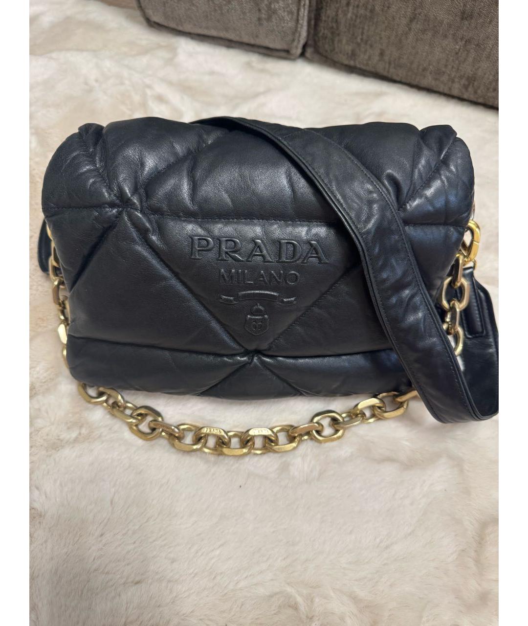 PRADA Черная кожаная сумка через плечо, фото 7