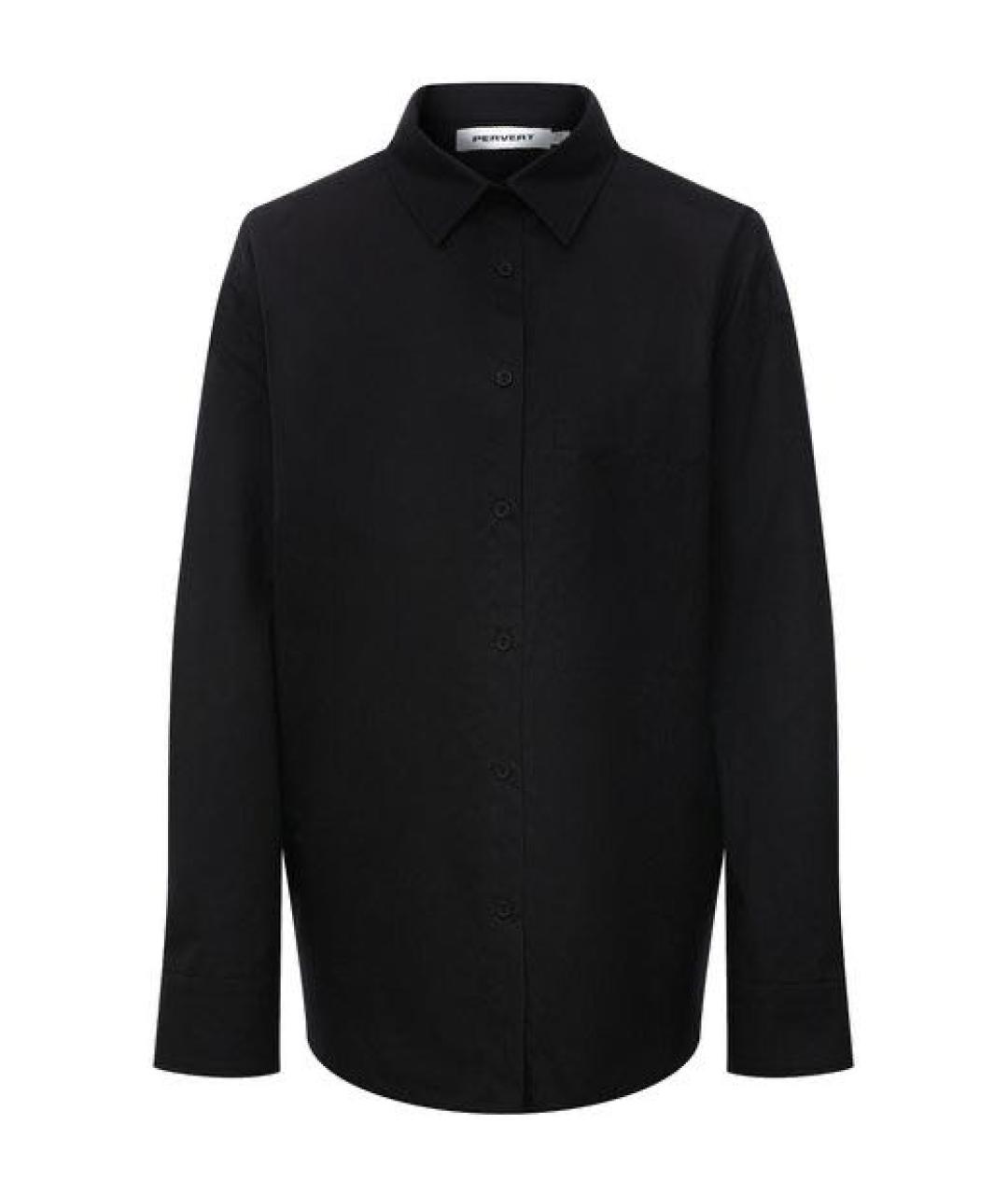 PERVERT Черная хлопковая рубашка, фото 1