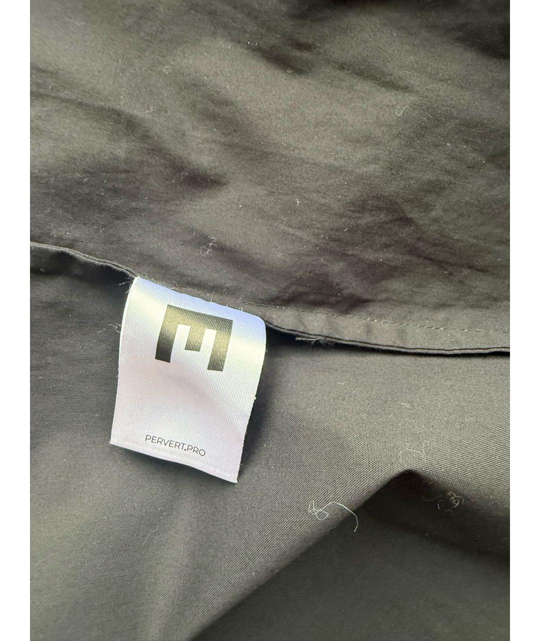 PERVERT Черная хлопковая рубашка, фото 3