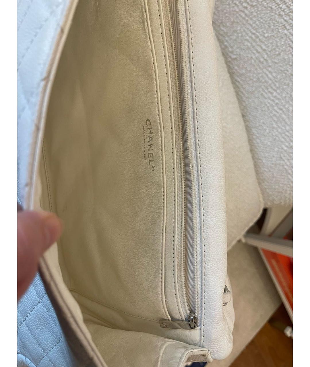 CHANEL Белая кожаная сумка через плечо, фото 4