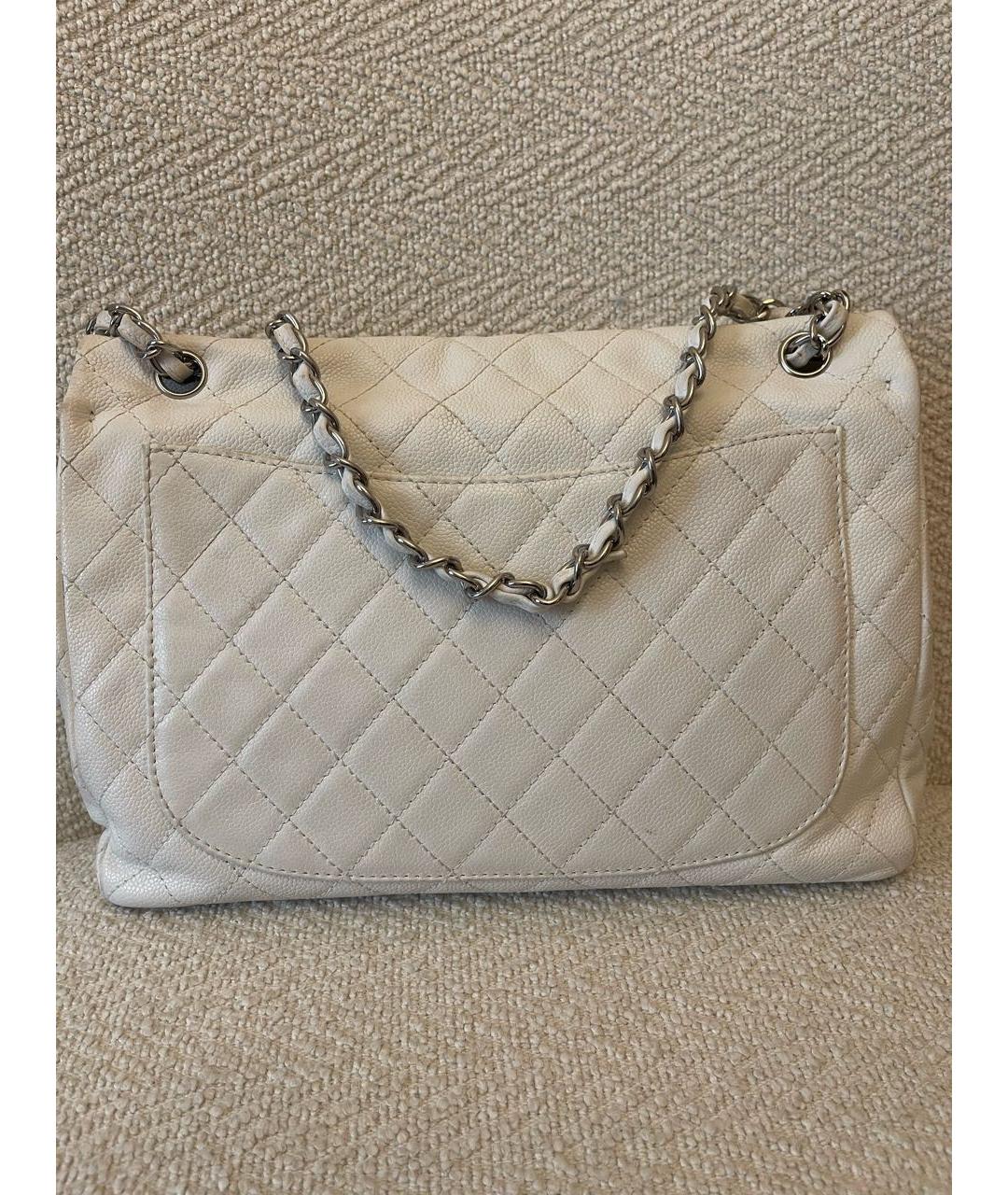 CHANEL Белая кожаная сумка через плечо, фото 3