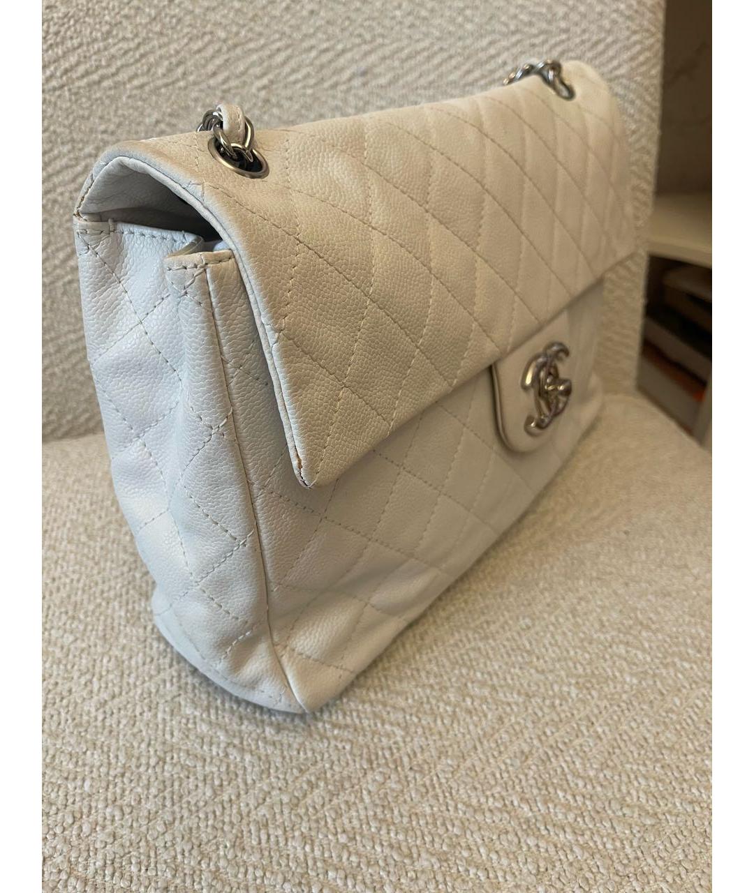 CHANEL Белая кожаная сумка через плечо, фото 2