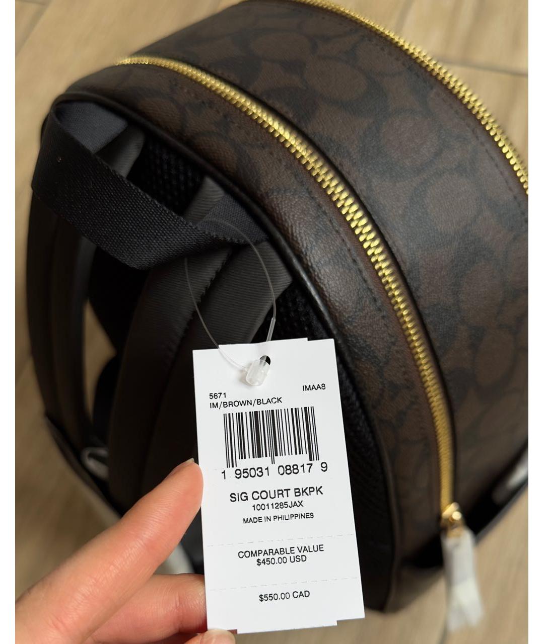 COACH Коричневый рюкзак, фото 5