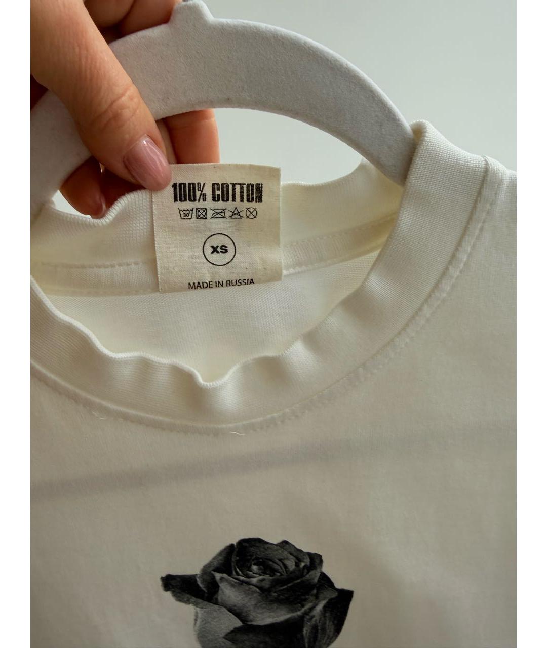 PLANTA ROSA Белая хлопковая футболка, фото 3