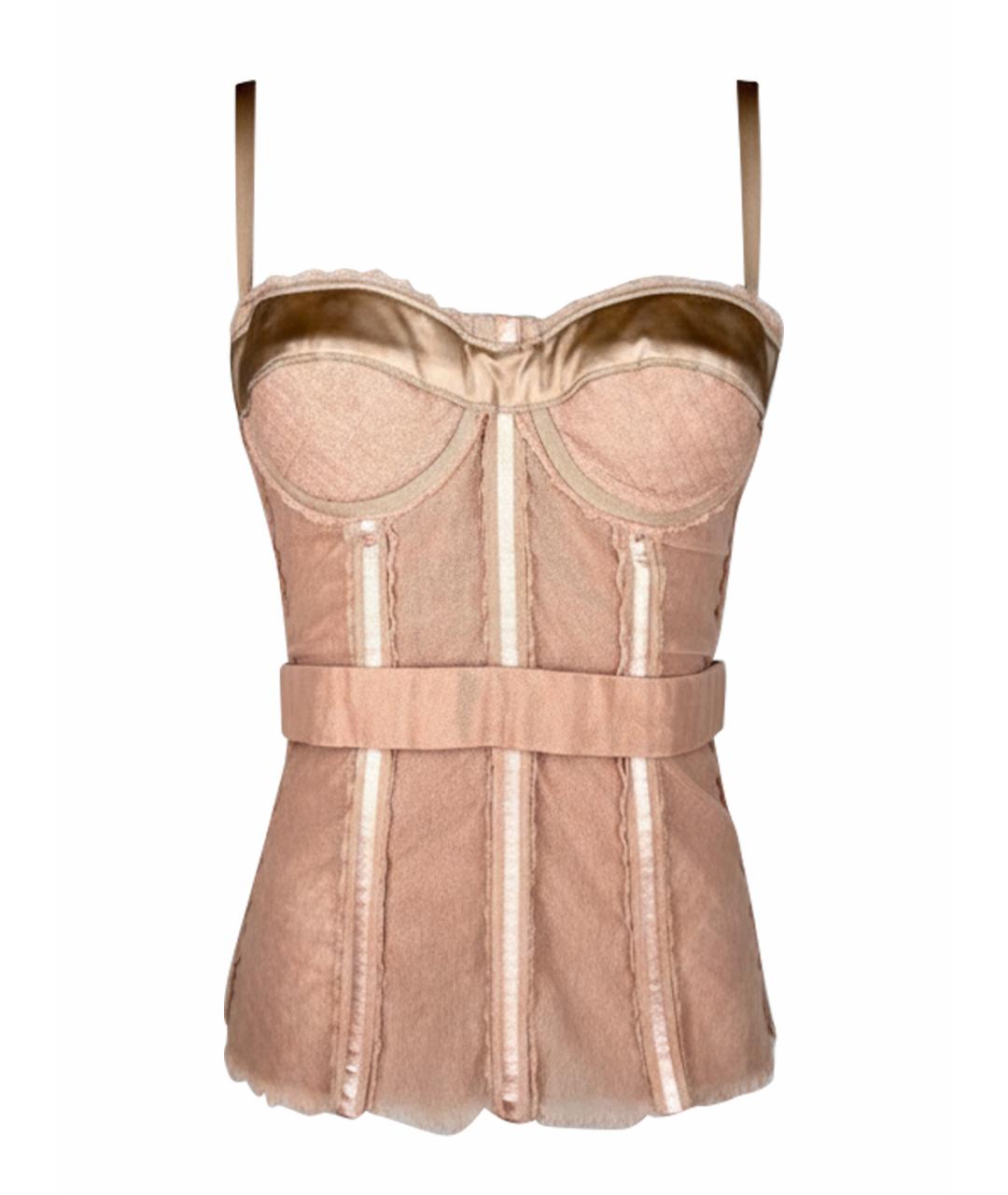 DOLCE&GABBANA Бежевый хлопко-эластановый корсет, фото 1