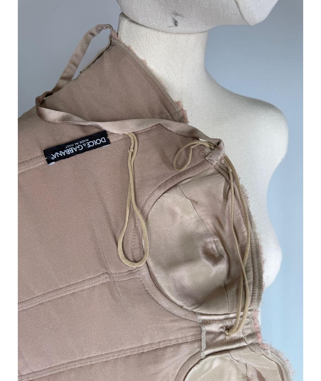 DOLCE&GABBANA Бежевый хлопко-эластановый корсет, фото 7