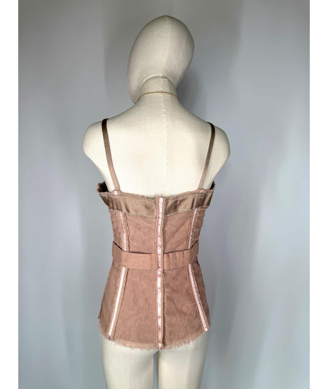 DOLCE&GABBANA Бежевый хлопко-эластановый корсет, фото 3