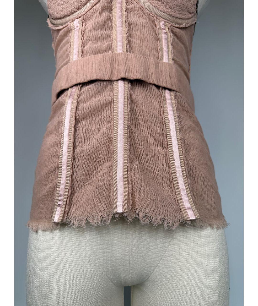 DOLCE&GABBANA Бежевый хлопко-эластановый корсет, фото 6