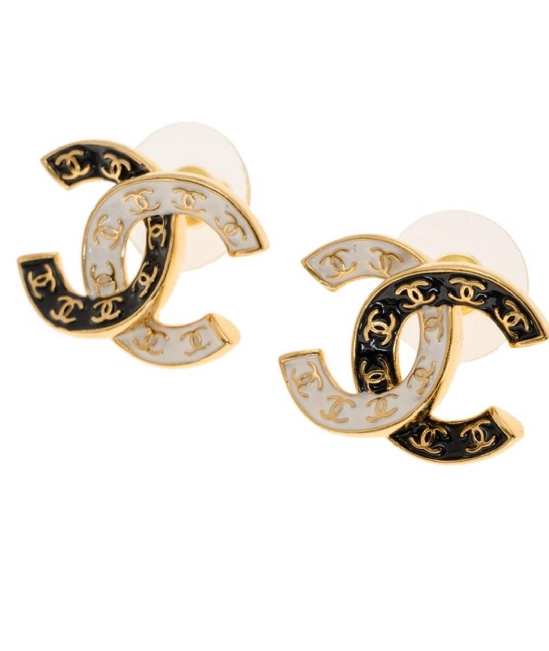 CHANEL Золотые металлические серьги, фото 2