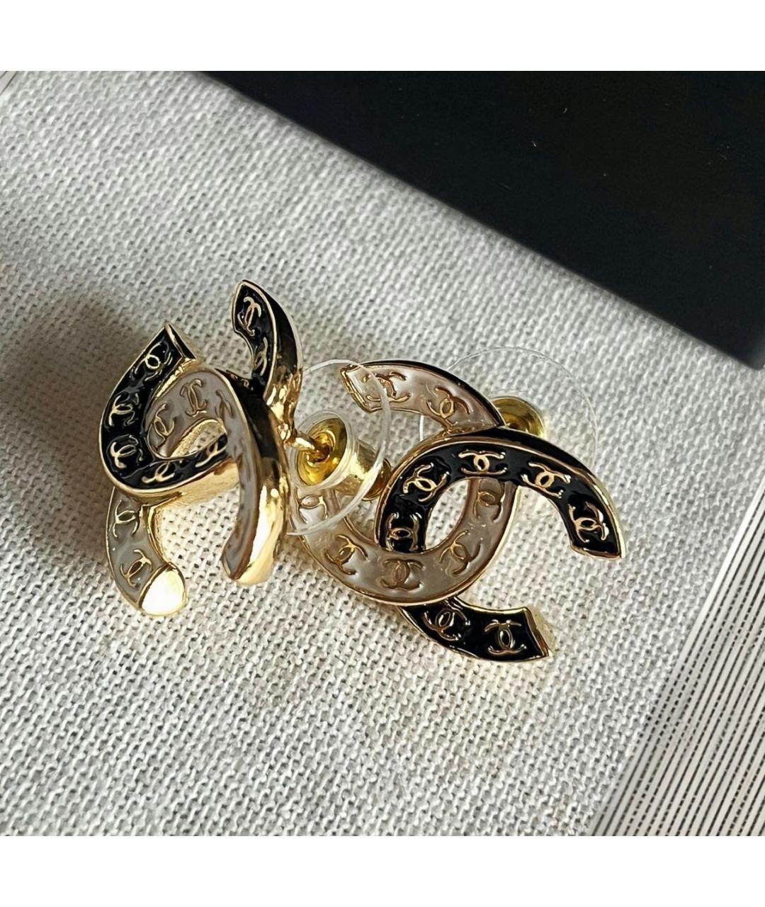 CHANEL Золотые металлические серьги, фото 4