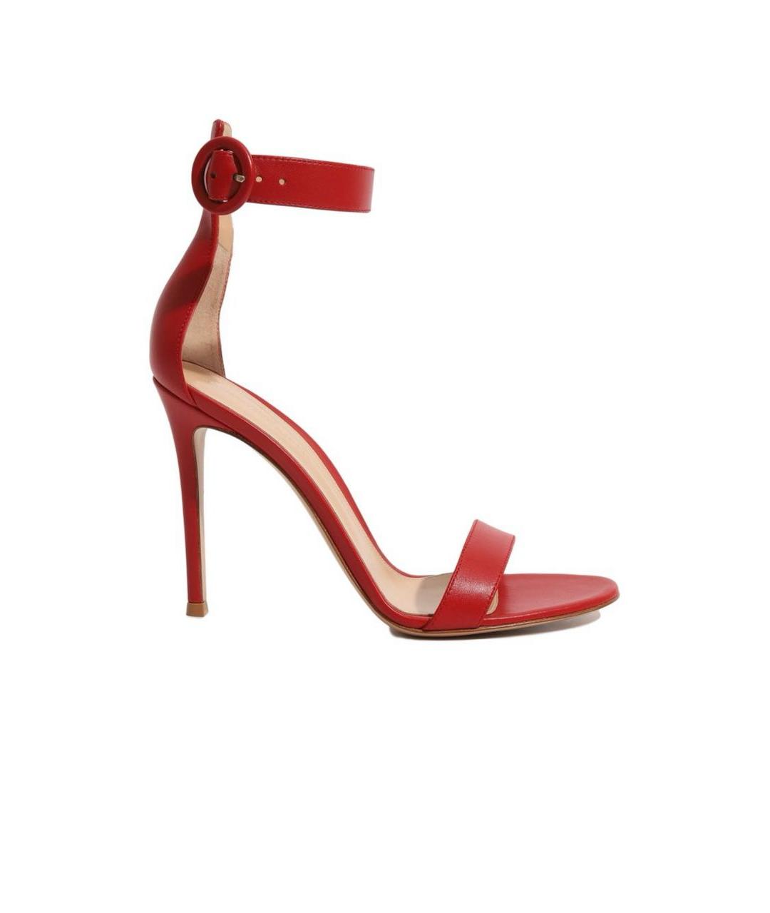 GIANVITO ROSSI Красные кожаные босоножки, фото 1