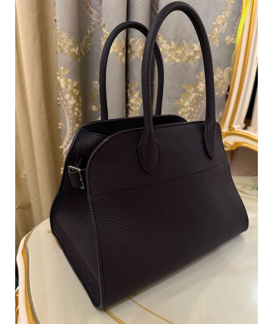 THE ROW Черная кожаная сумка с короткими ручками, фото 2