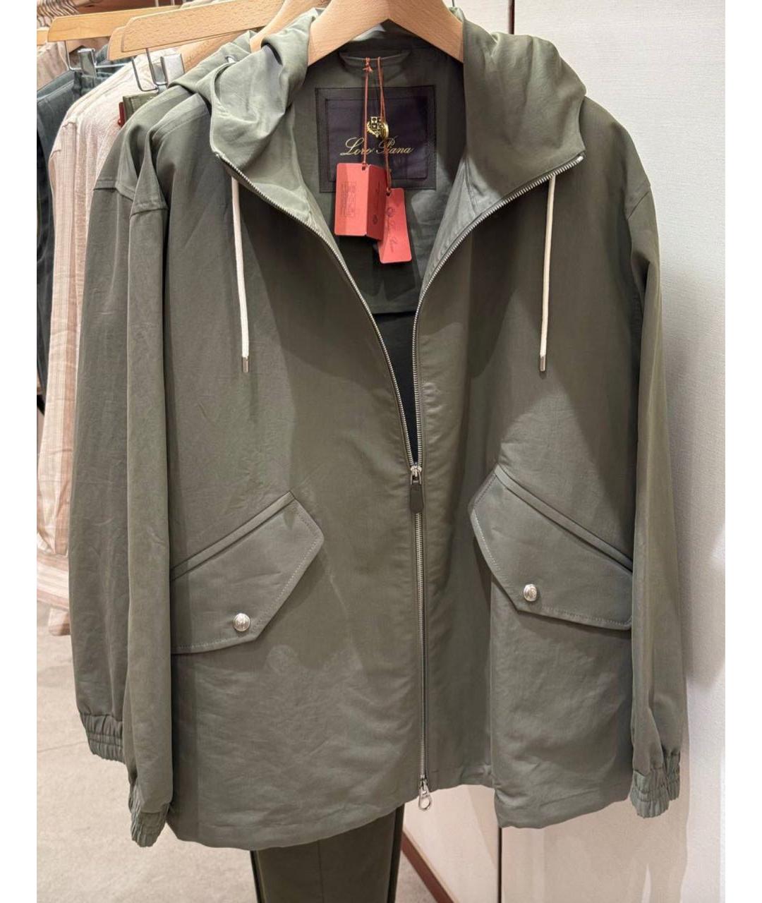 LORO PIANA Хаки хлопковая куртка, фото 3
