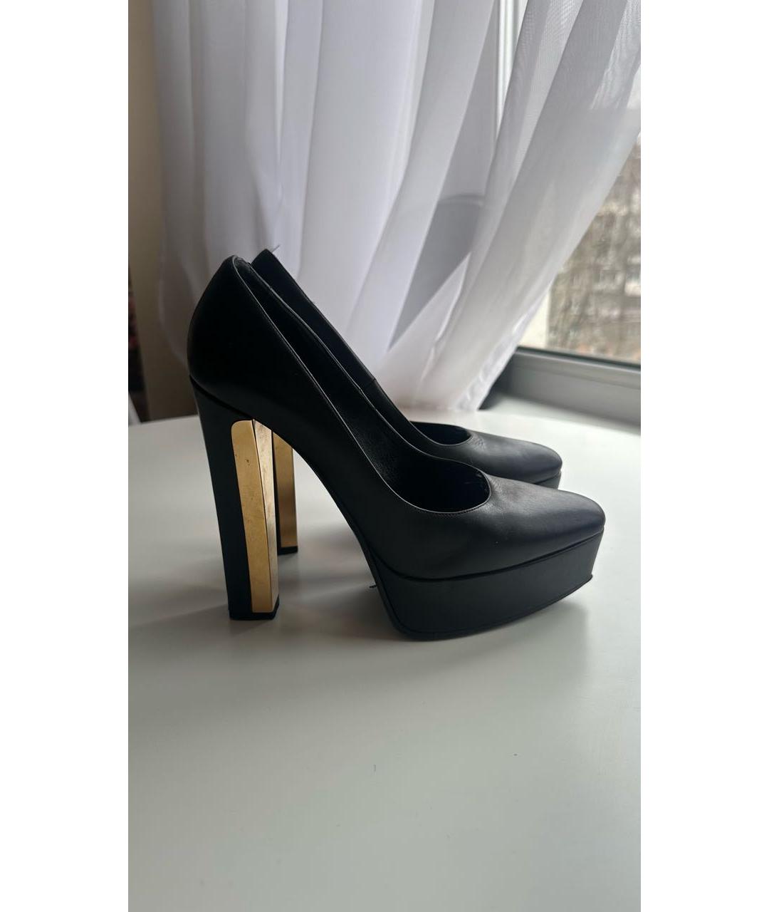 SAINT LAURENT Черные кожаные туфли, фото 5