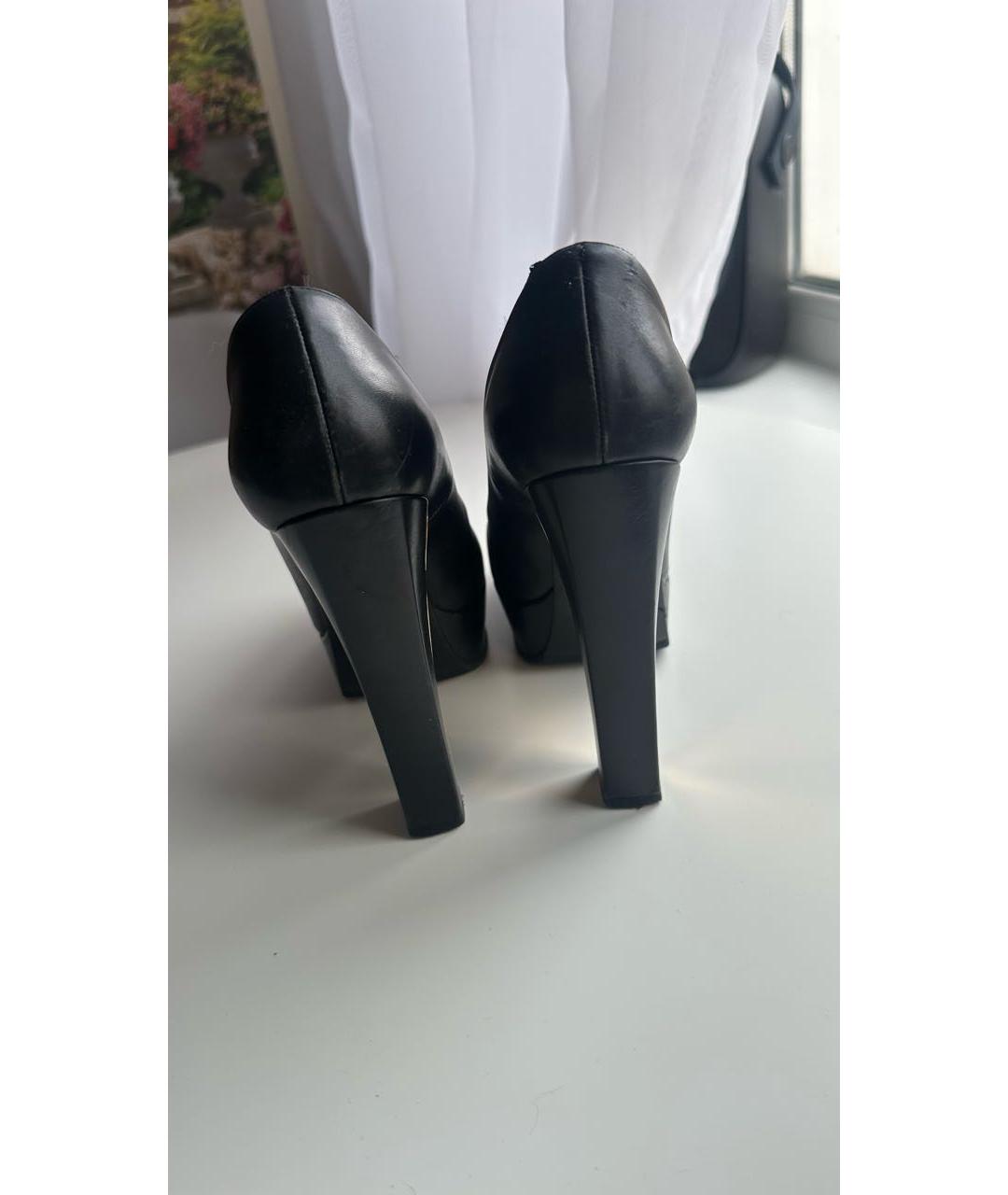 SAINT LAURENT Черные кожаные туфли, фото 4