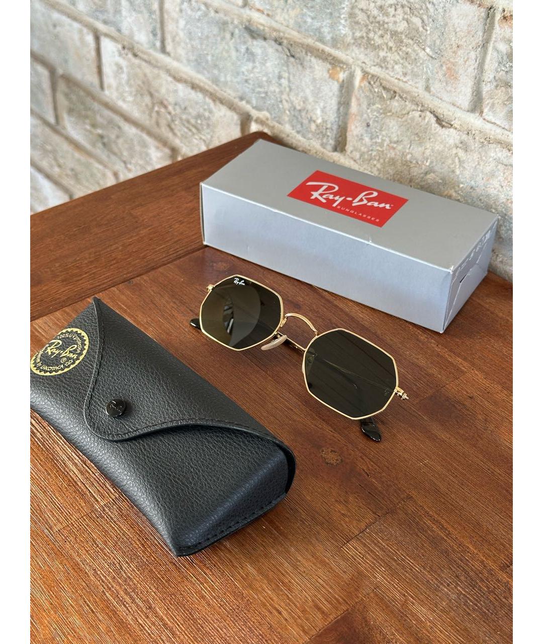 RAY BAN Хаки металлические солнцезащитные очки, фото 6