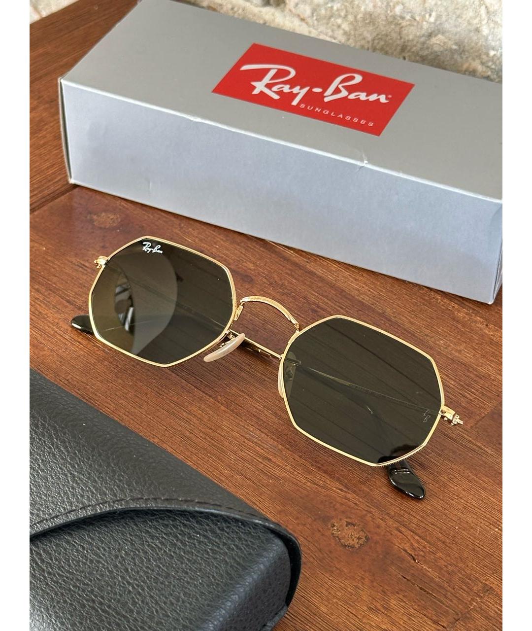RAY BAN Хаки металлические солнцезащитные очки, фото 5