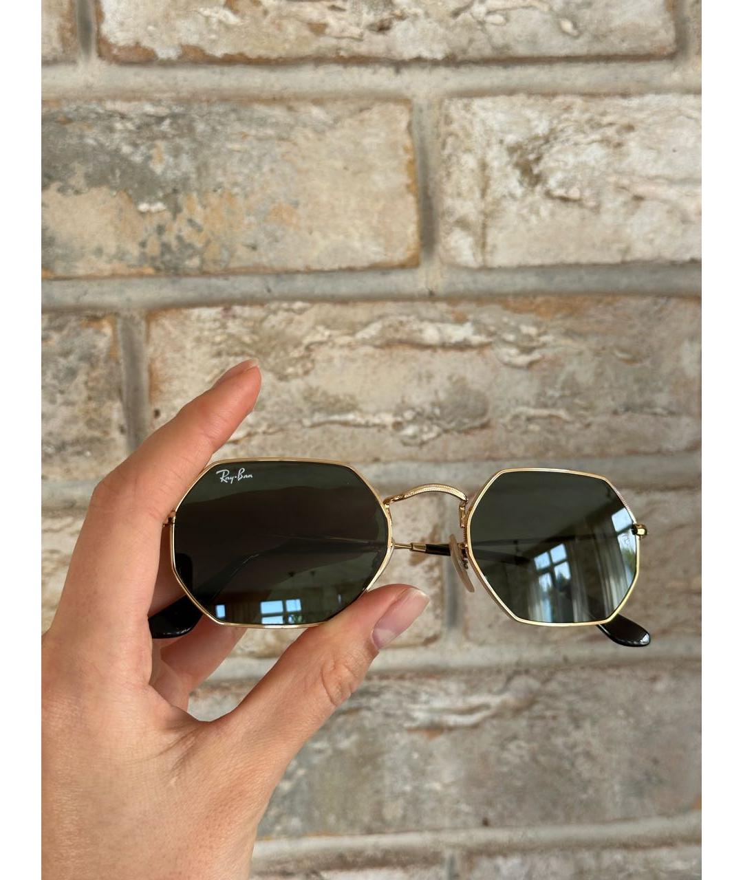 RAY BAN Хаки металлические солнцезащитные очки, фото 4