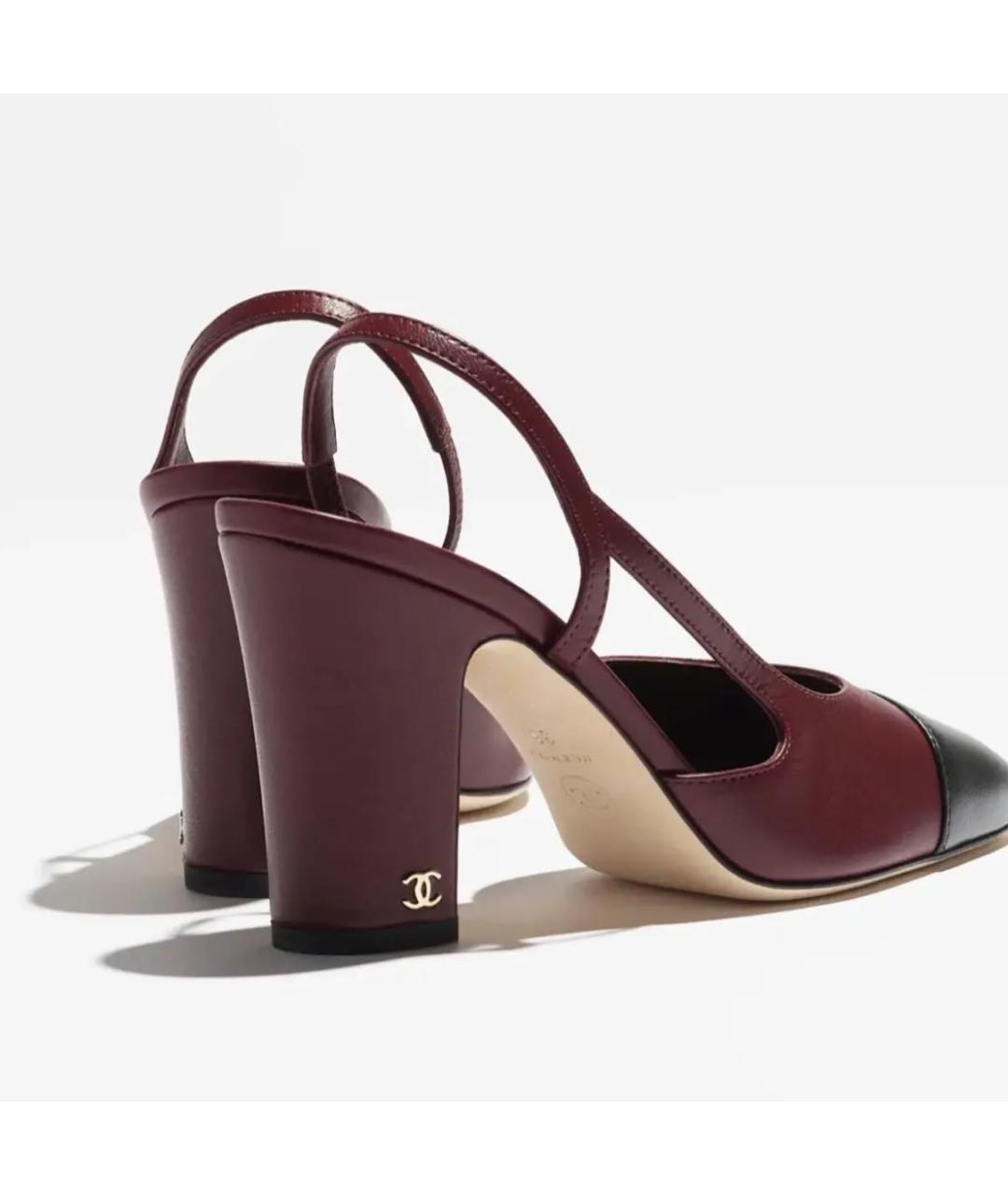 CHANEL Бордовые кожаные туфли, фото 2