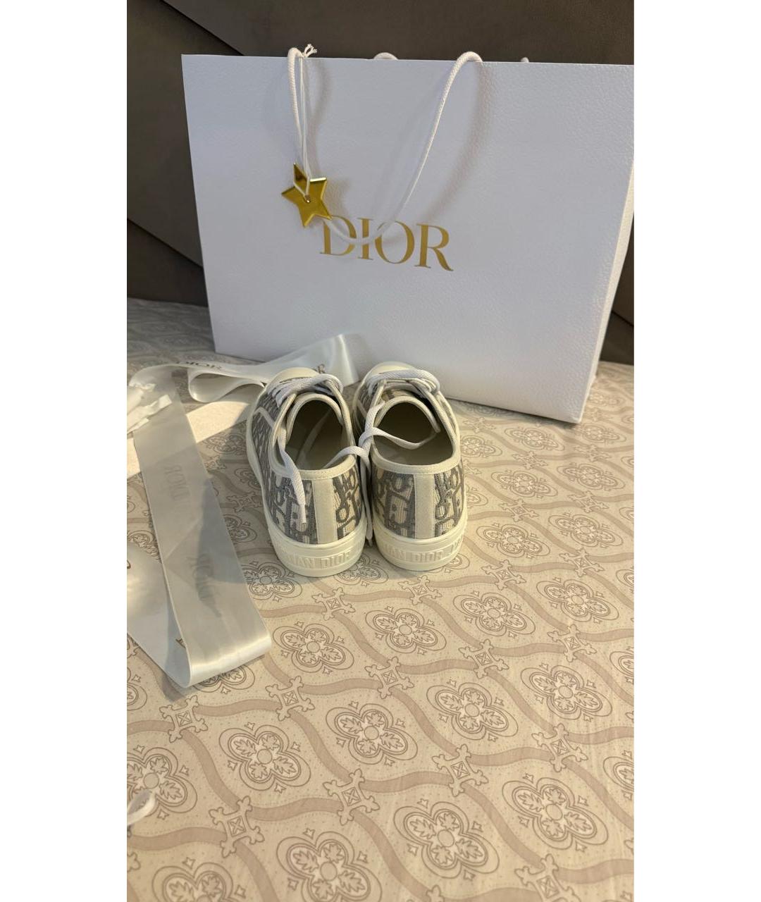 CHRISTIAN DIOR Серые текстильные кеды, фото 4