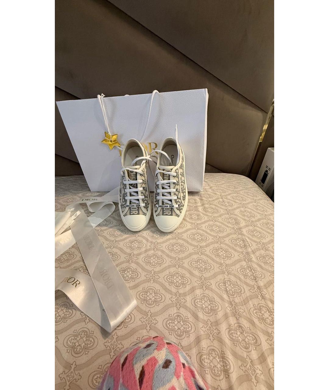 CHRISTIAN DIOR Серые текстильные кеды, фото 3