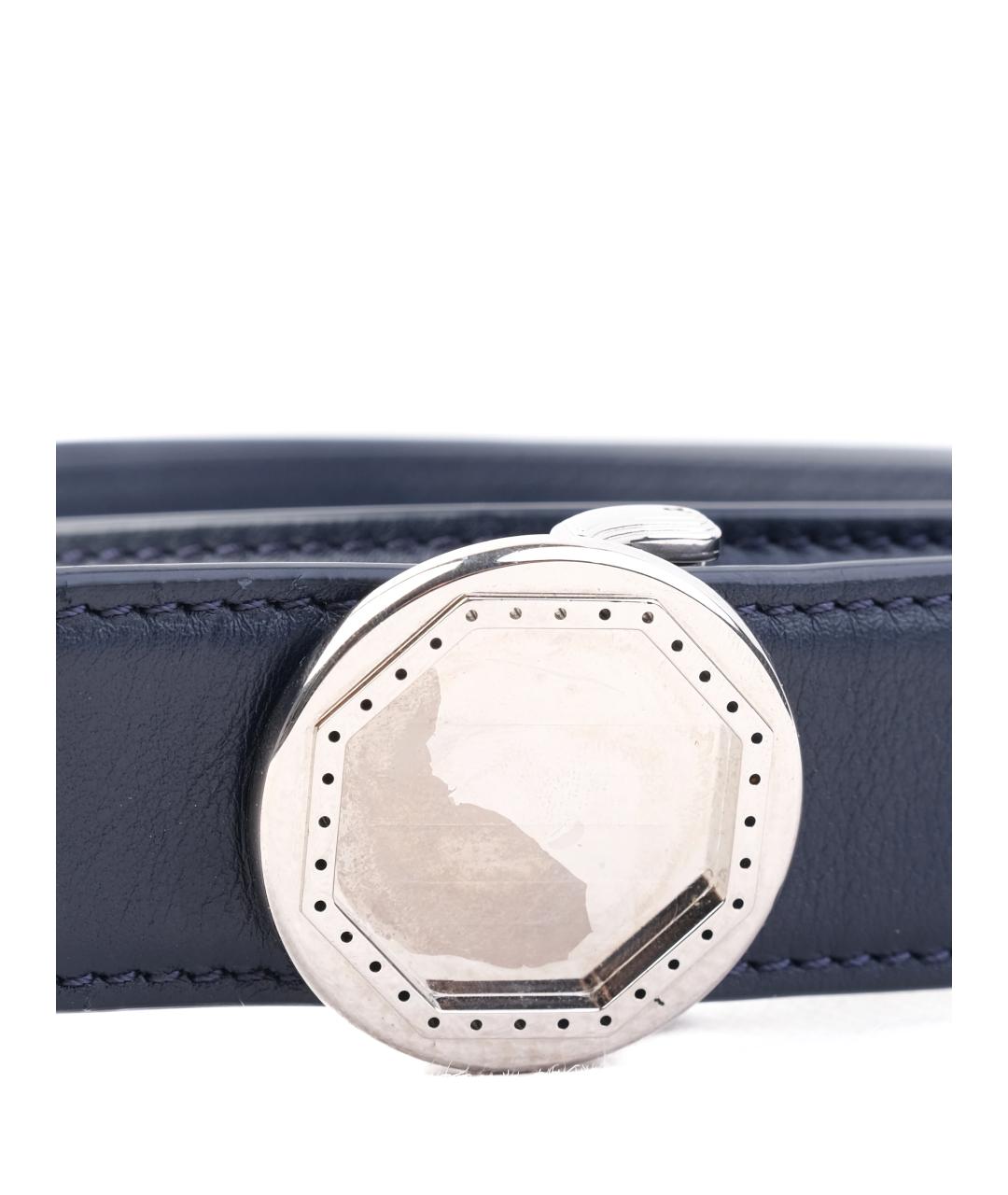 STEFANO RICCI Темно-синий кожаный ремень, фото 4