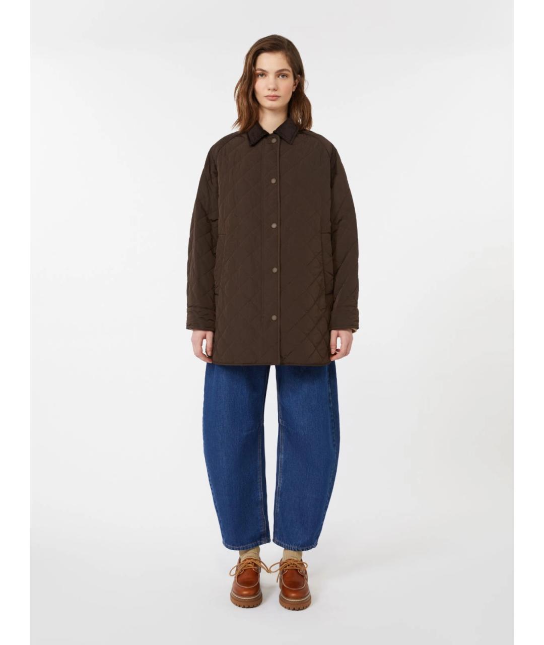 WEEKEND MAX MARA Коричневая полиэстеровая куртка, фото 2