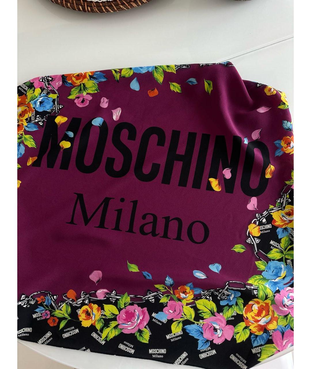 MOSCHINO Фиолетовый шелковый платок, фото 2