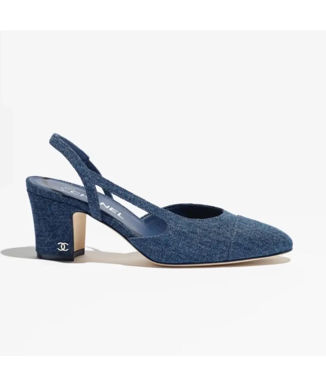 CHANEL Синие текстильные туфли, фото 6