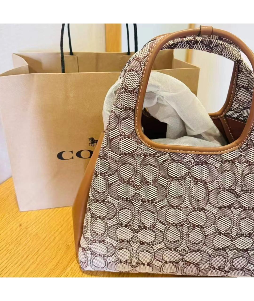 COACH Бежевая сумка тоут, фото 7